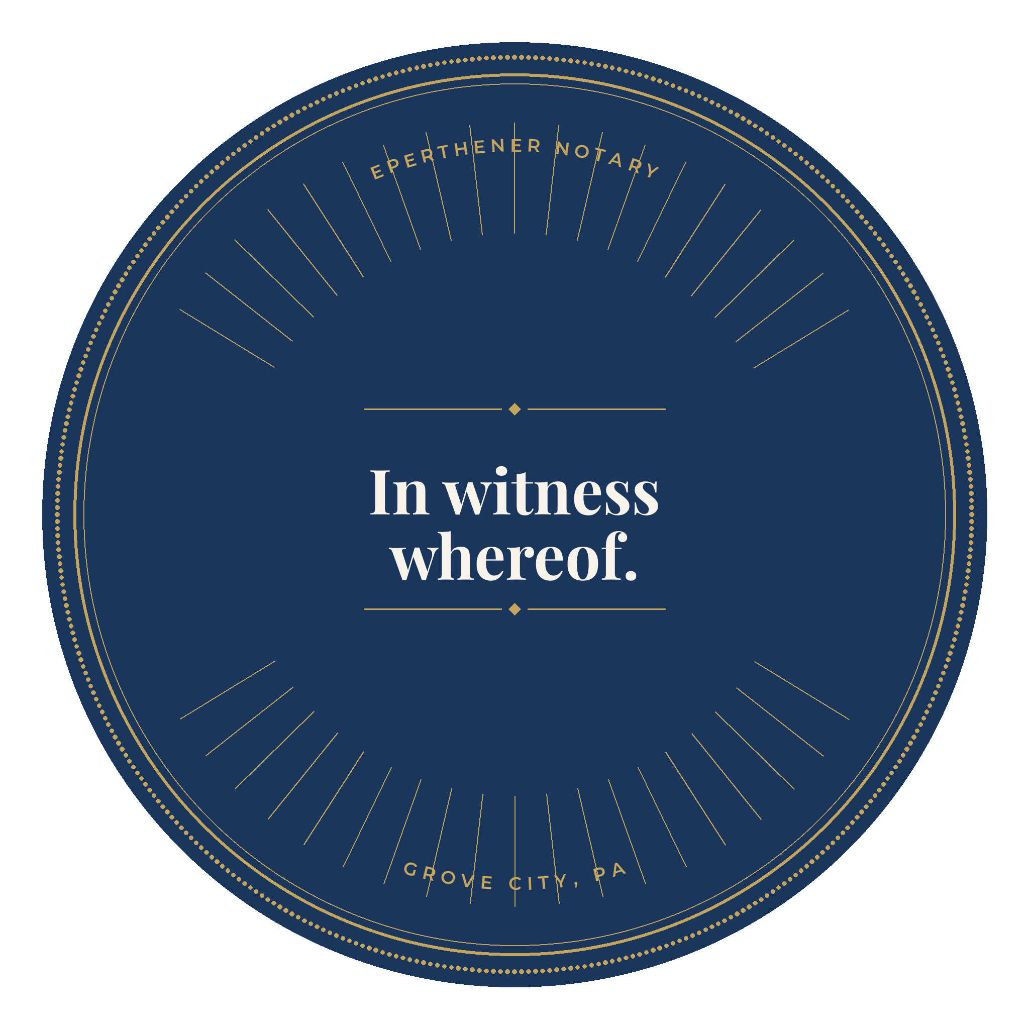 In witness whereof. Sticker