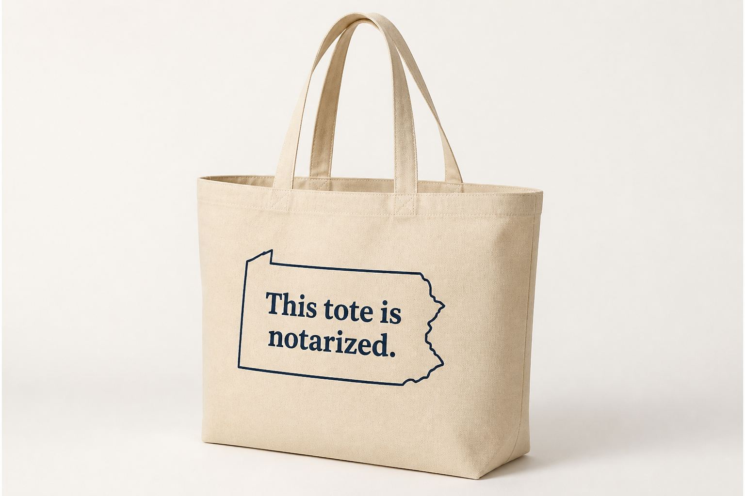 This tote is notarized.
