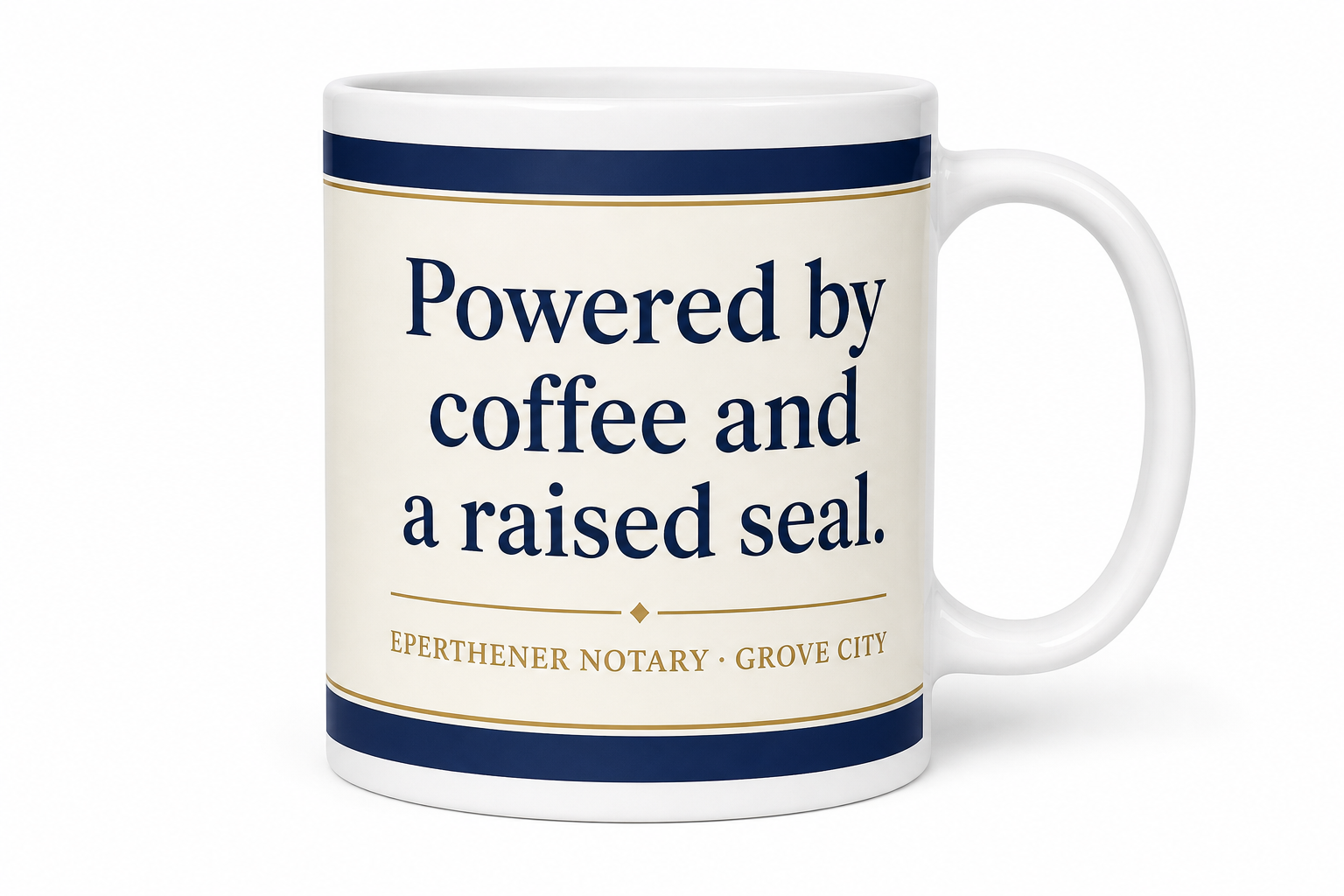 Coffee and a raised seal. Mug