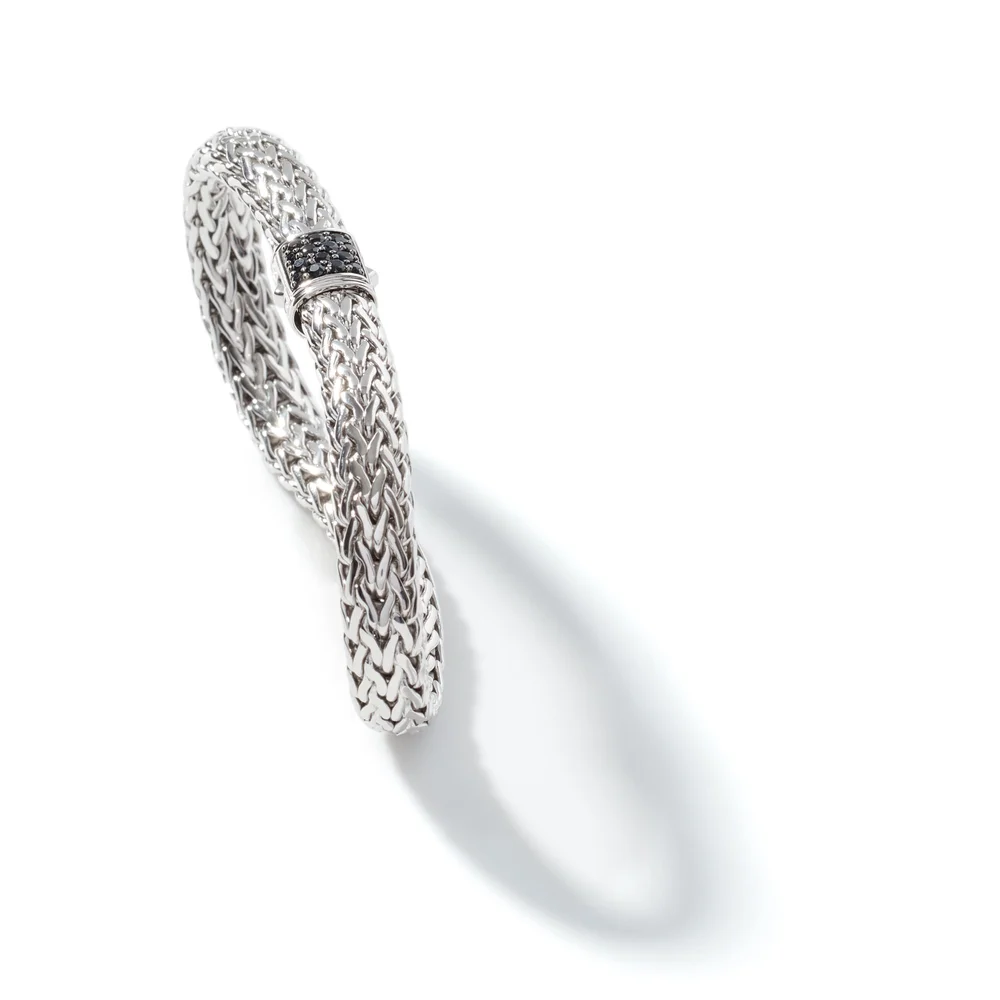 Classic Chain Black Sapphire Bracelet 6.5mm in Sterling Silver