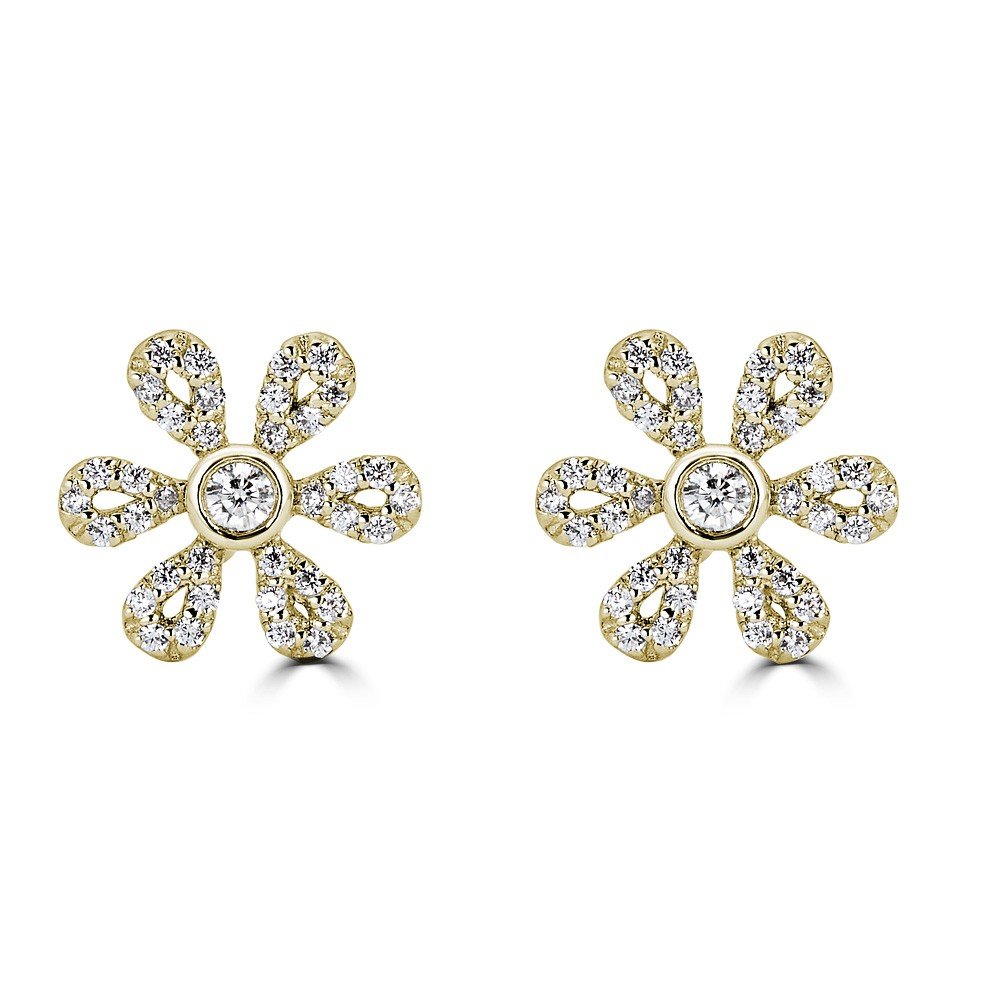 0.25CT 14K DIAMOND FLOWER STUD EARRINGS — Koehn & Koehn Jewelers