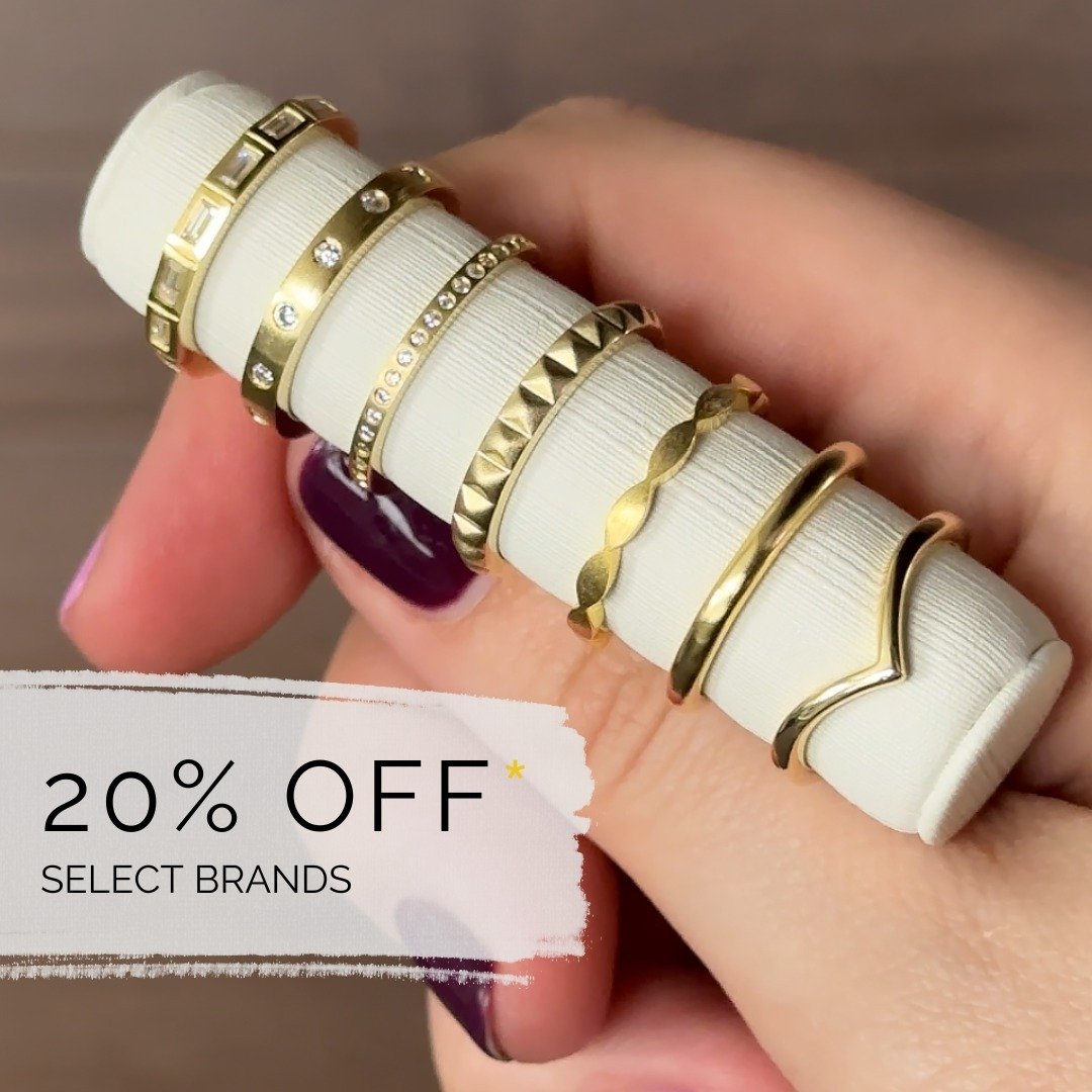 Our Band Event starts FRIDAY 💍⁠ And it&rsquo;s not just for wedding bands!⁠
⁠
Get 20% the cutest stackables, anniversary bands, engagement bands, ALLLLLL the bands. (Literally hundreds!) ✨⁠⁠ Take advantage of the huge selection AND 20% off select br