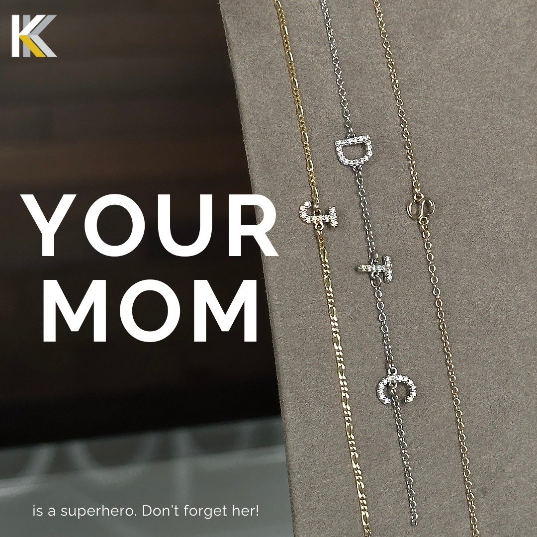 Friends, we are down to the WIRE for Mother's Day!  If you still need a git, we have the freakin' coolest idea....⁠
⁠
Initial. LinKed. Bracelets. 😎⁠
⁠
You pick your chain style, mental, and initials (up to five!), and we get it all ready for you to 