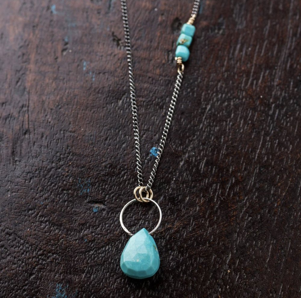 Turquoise Gemstone Drop Necklace — Koehn Koehn Jewelers Rock Your World