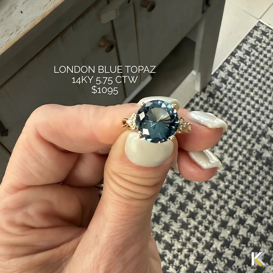 π Jaw. Dropping. π
This one-of-a-kind London Blue Topaz is giving deep denim dreams, set in rich 14K yellow gold with white diamond accents that make it a total showstopper.
This is just ONE of the new pieces from our new fashionline...guarantee