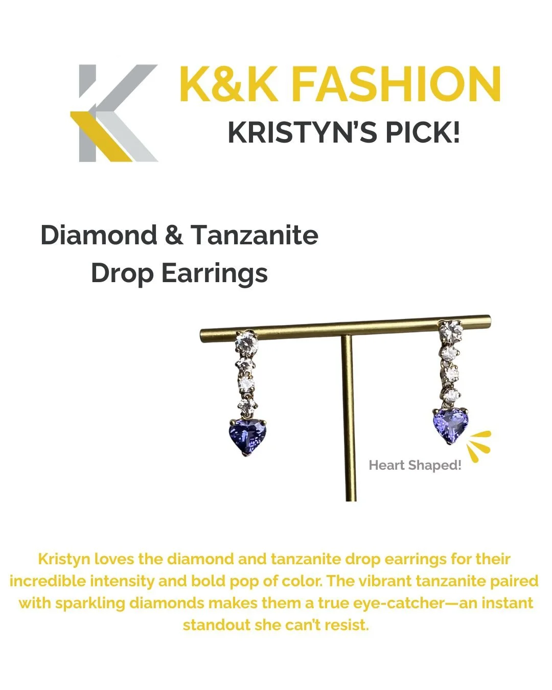 🌟K&amp;K Fashion Spotlight🌟 2 days until Christmas!🎁

Our Jewelry Specialist, Kristyn, handpicked two of her favorites from our colored collection&mdash;and these pieces show off their beauty in all the right ways.💜💙Which one is speaking to you?