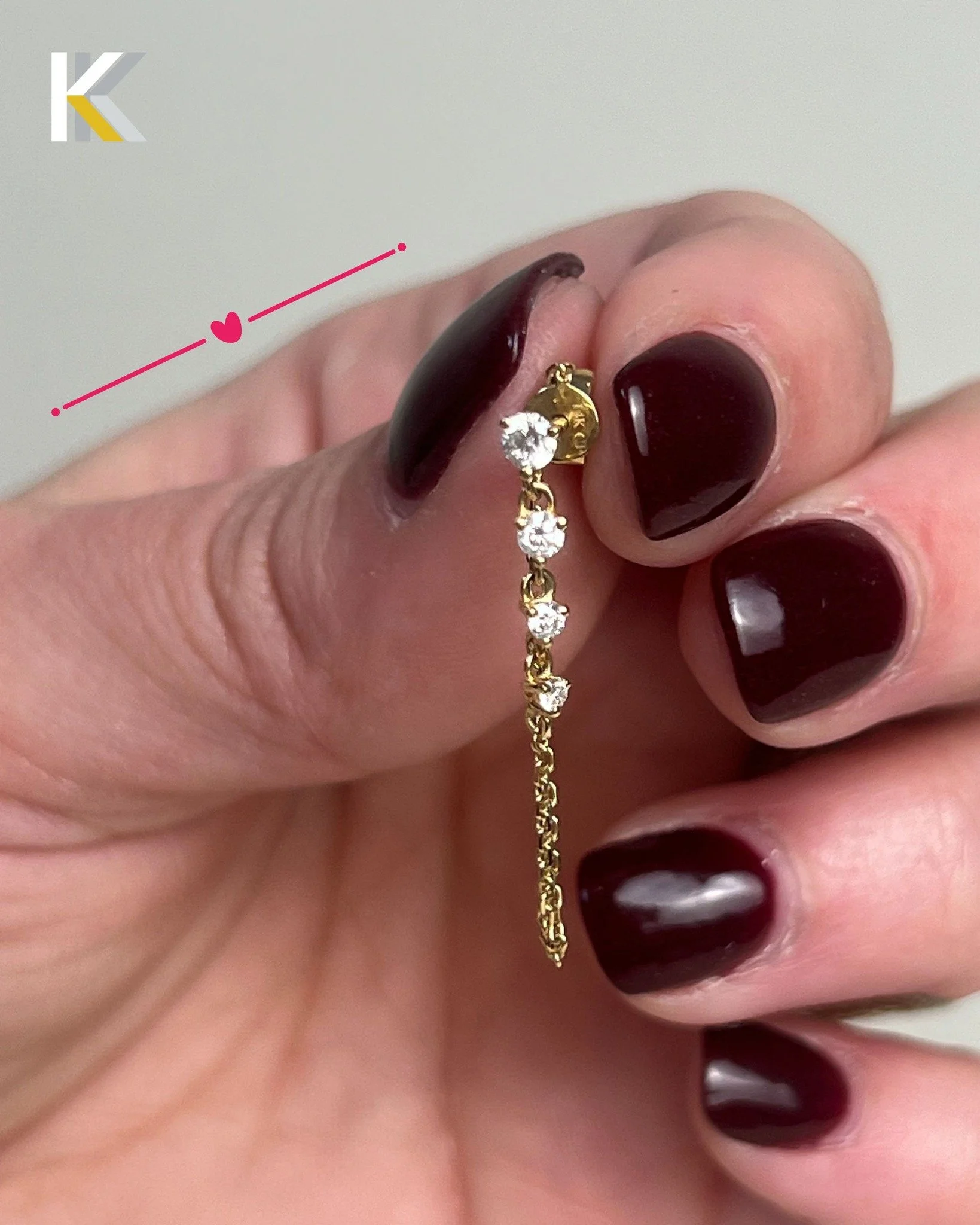 A little dangle, a little drama ✨ 
These diamond earrings feature a delicate chain that connects front to back for a look that moves with you.