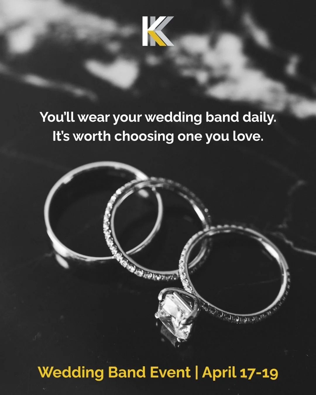You'll wear your wedding band daily. It's worth choosing one you love.

Join us April 17-19 for our Wedding Band Event at Koehn &amp; Koehn. 

Explore hundreds of styles and custom options.

Save your spot through the link in our bio and come try the