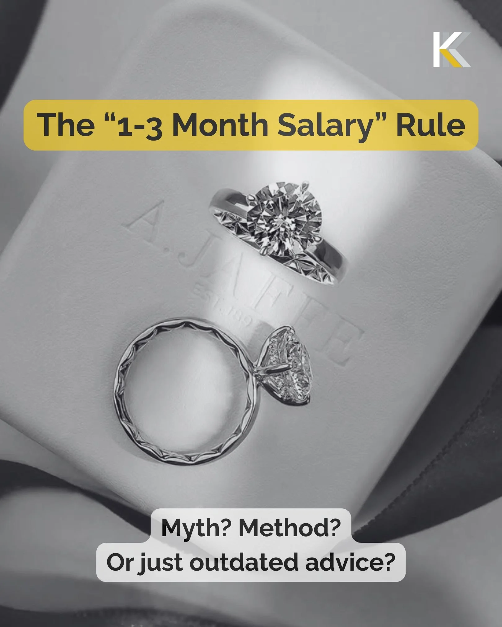 &ldquo;The rule&rdquo; says 1&ndash;3 months salary. Your gut (and your wallet) might disagree.

The right ring isn&rsquo;t about blindly following tradition&mdash;it&rsquo;s about making an intentional decision that fits your life, your relationship