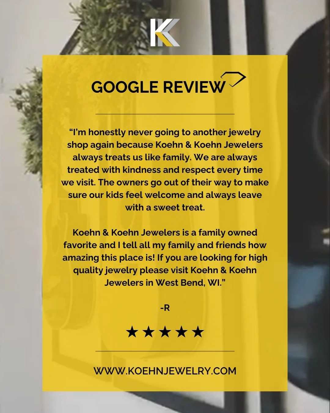 We&rsquo;ll never get over the fact that people choose to keep coming back to us year after year. 🖤

This review pretty much sums up what Koehn &amp; Koehn is supposed to feel like: good people, zero pressure, jewelry that actually means something, 
