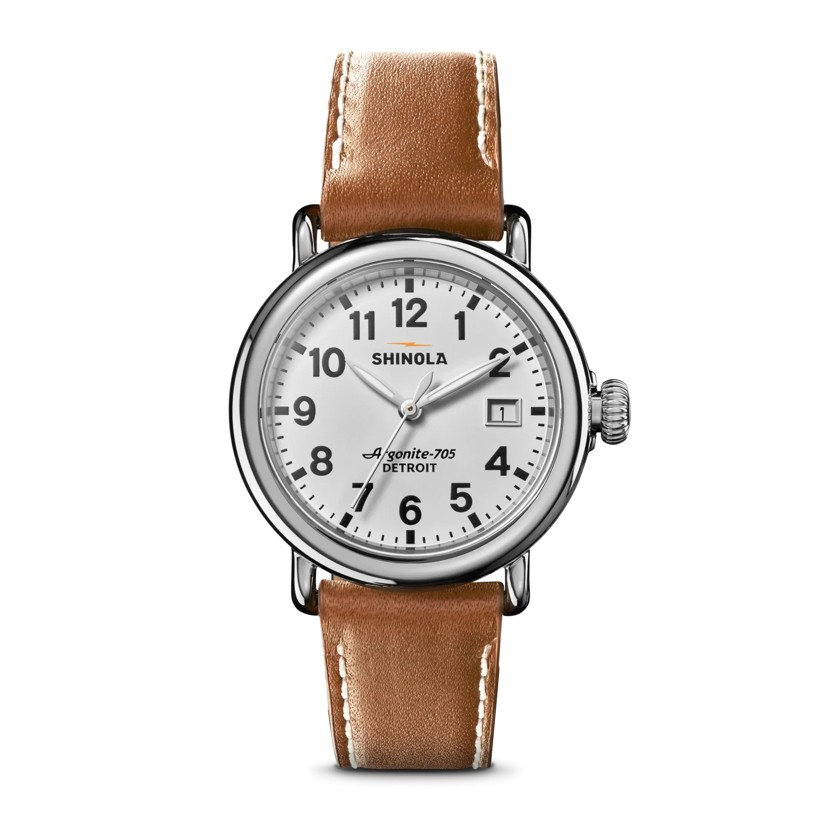 RUNWELL WATCH 36MM, TAN LEATHER STRAP