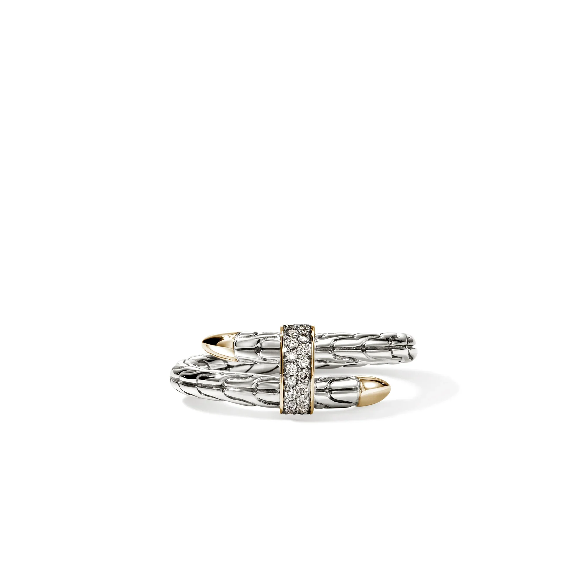 SPEAR RING, GOLD, STERLING SILVER, DIAMONDS 0.08CTW