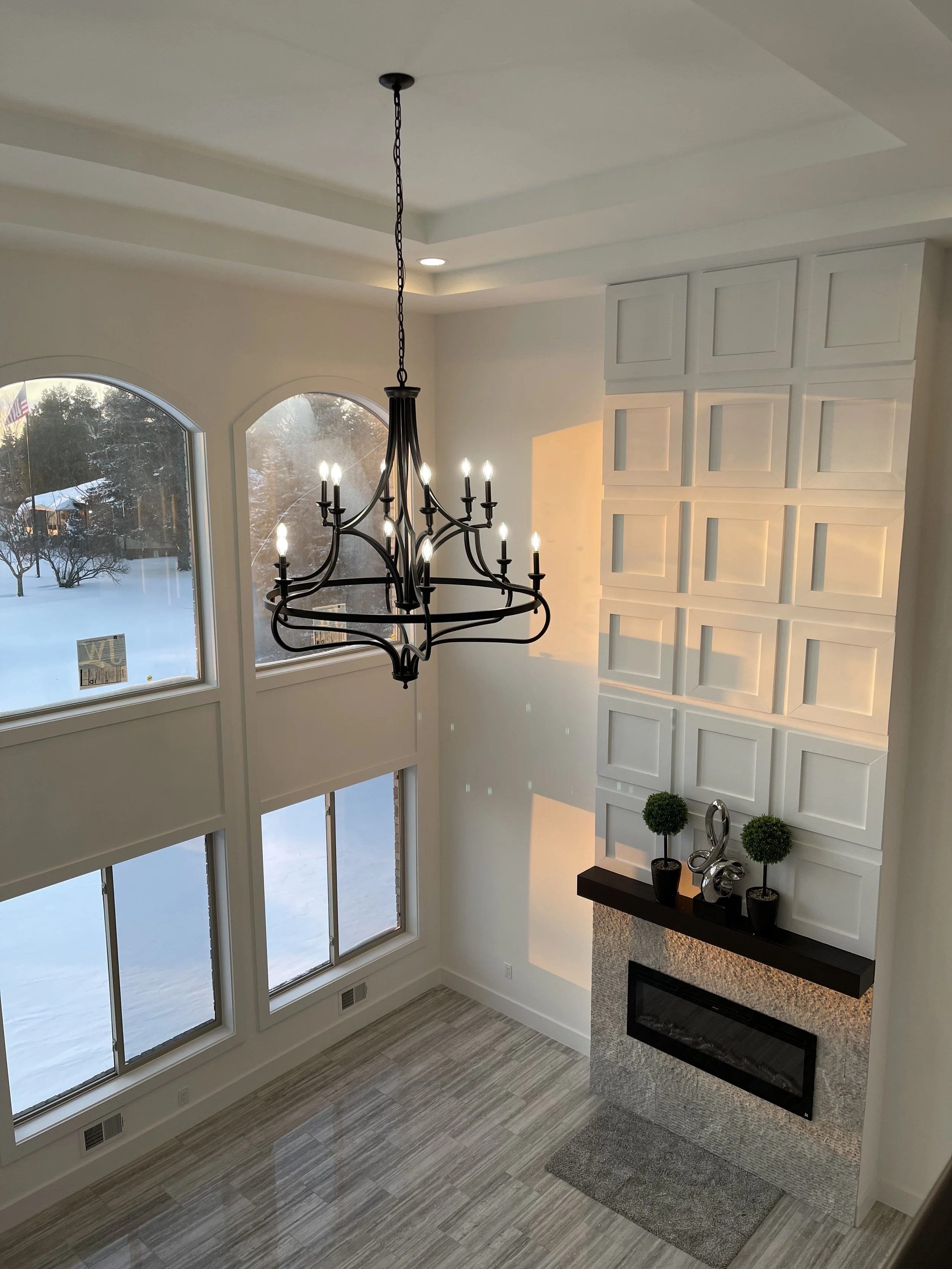 Great room in a Clearmont custom home
