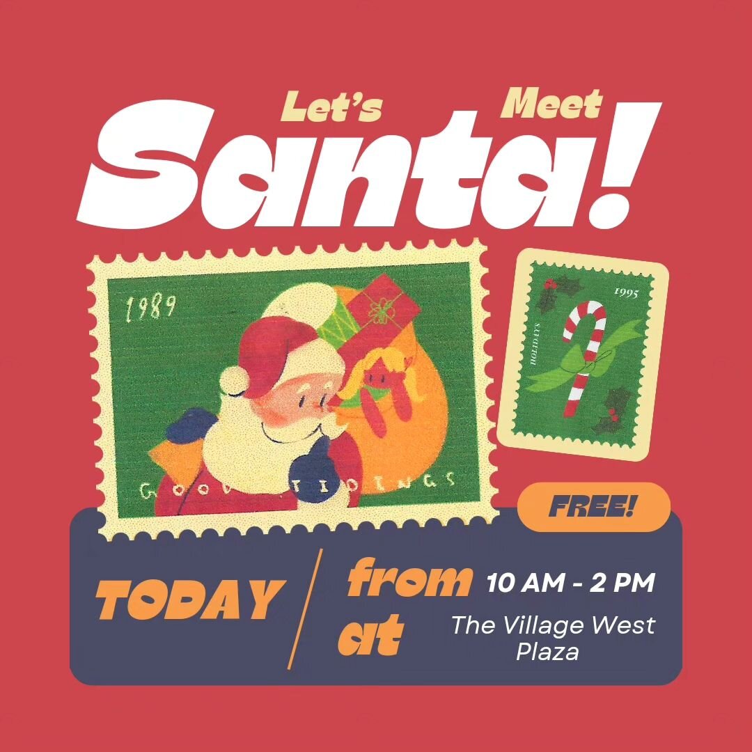 Come get your picture with Santa today at the Village West Plaza! While your there grab up some stocking stuffers and a sweet gift for everyone on your list! Beat the snow and shop while the weather is warm!