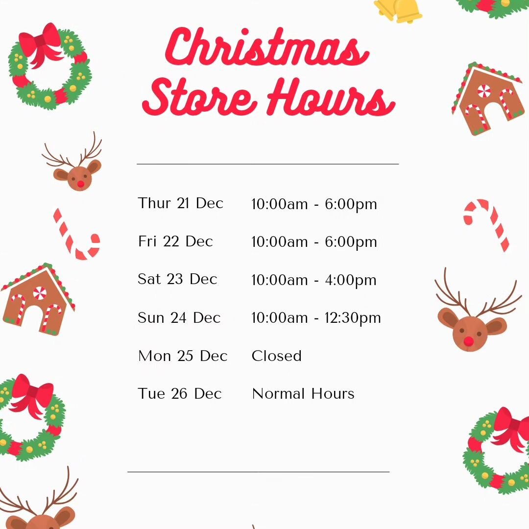 🍭🎅We're extending our hours a bit through the home stretch up to Christmas! We'll be open for last-minute treats on Sunday (Christmas Eve) morning as well! 🎄🍬