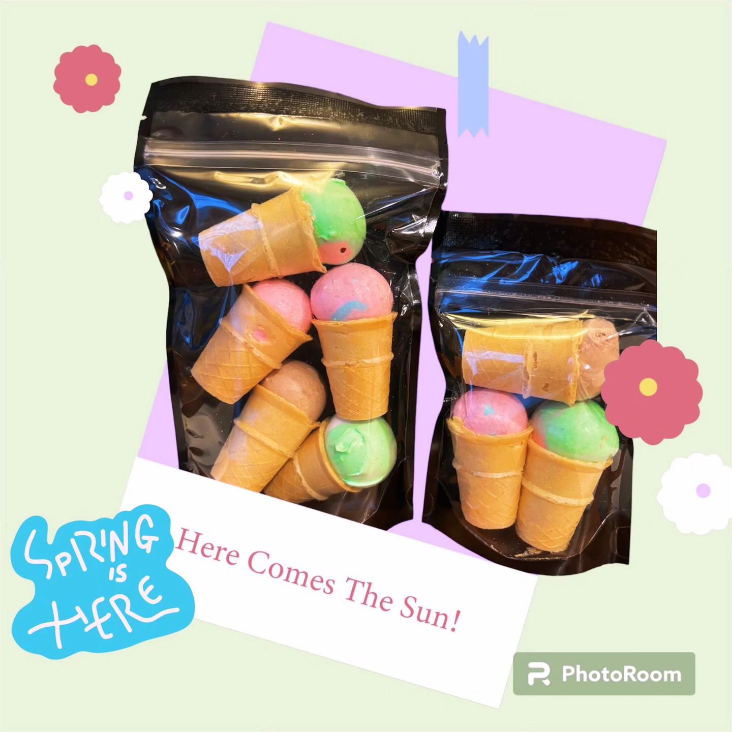 New Freeze Dried Product Alert! Freezy Cones!! These mini ice cream cones are topped with a piece ff freeze dried taffy. They have all of the taste with none of the mess of real ice cream cones. Stop in today and grab a bag!