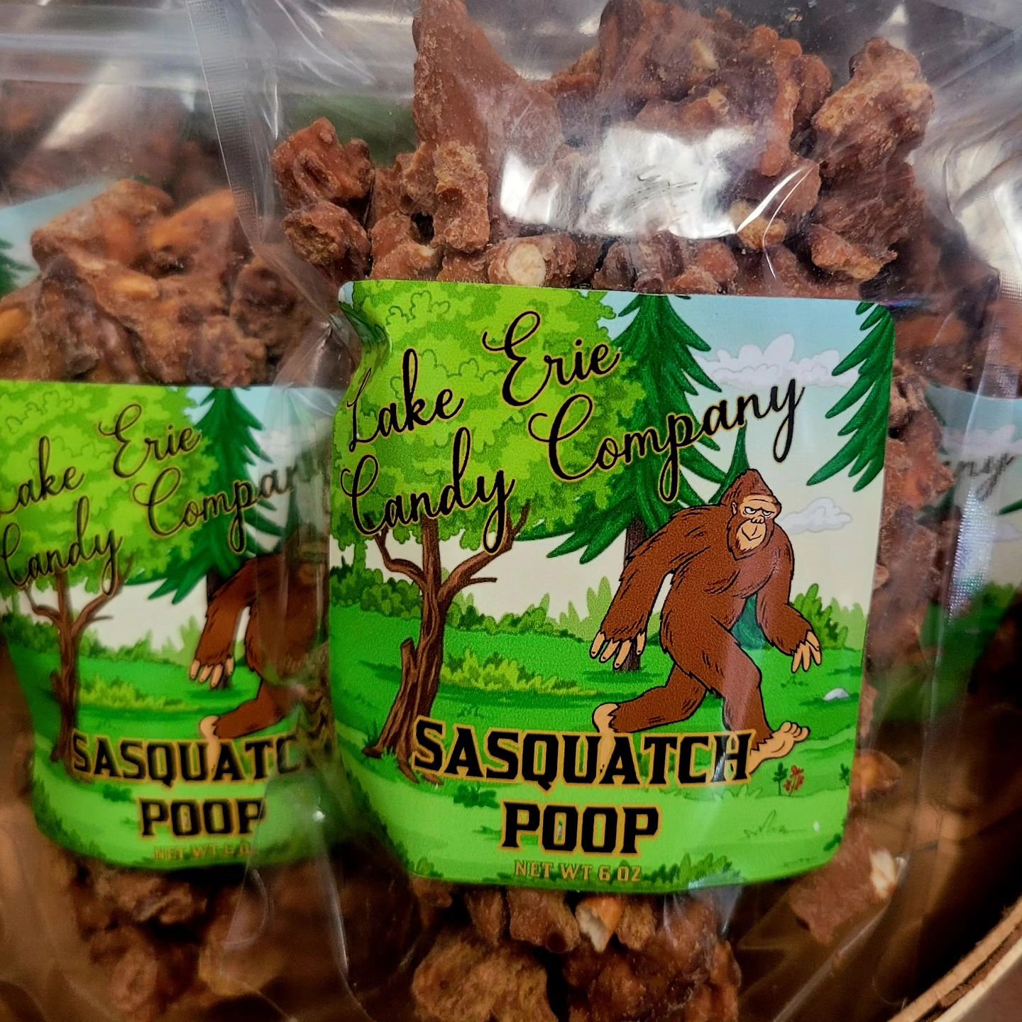 Today's employee candy pick of the day is from Greg! When he isn't eating candy, Greg is a co-owner of LECC. His favorite candy is Sasquatch Poop! These treats are chocolate covered peanut butter &amp; pretzel clusters with Golden Graham's cereal, to