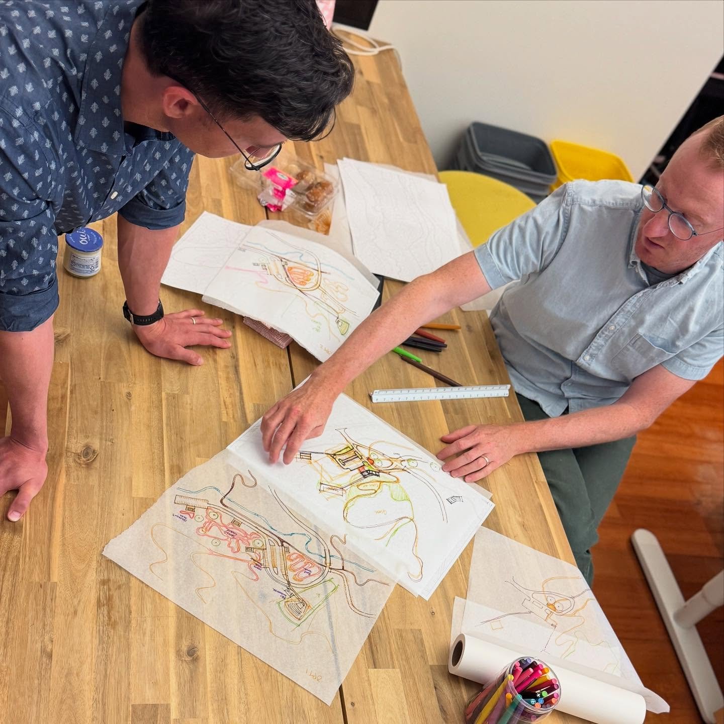Impromptu sketch session today on the @livinglifeontwowheels @plattinpeakstrails project.  Envisioning ways for sustainable development to strengthen connection for nature takes careful planning and an incredible vision. 
[#landscapearchitecture #mou