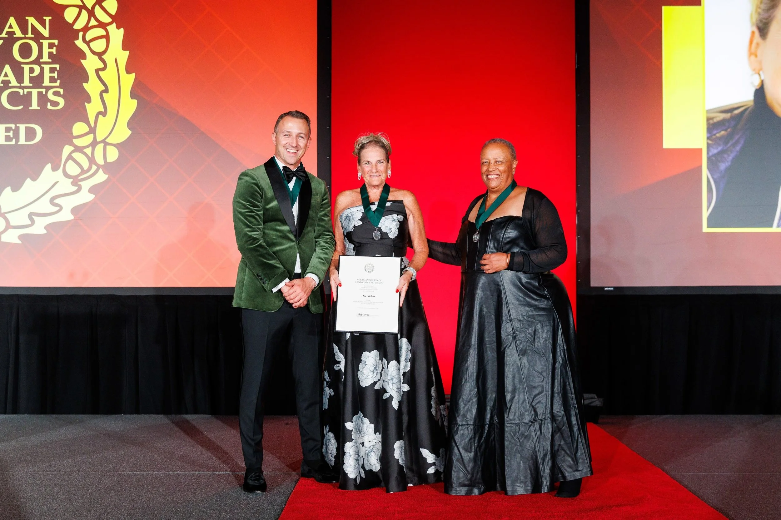 Sue Wiest, one of our Founding Principals, was elevated to the Council of Fellows by @nationalasla in Los Angeles at the 2026 National Conference on Landscape Architecture in September.  Alongside 35 other members of the Society, this honor recognize