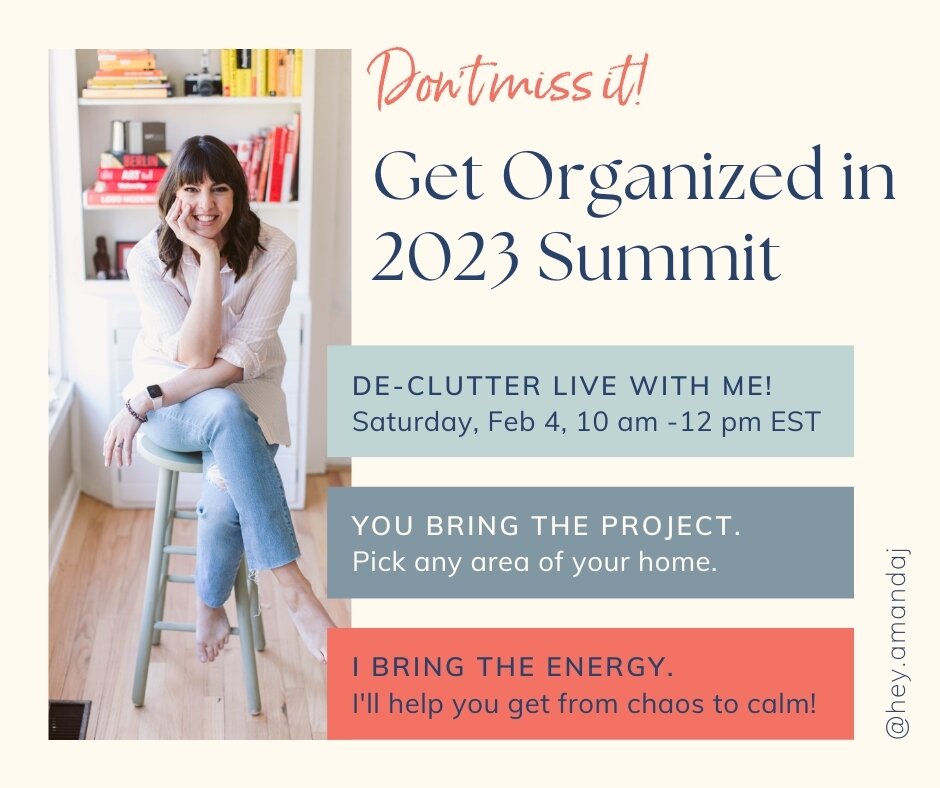 Let's get stuff done. TOGETHER.

Do you want to spend another Saturday morning dilly-dallying around the house?

Or do you want some accountability to get something DONE for once?

You can de-clutter LIVE with me for two hours on Saturday, Feb 4th at