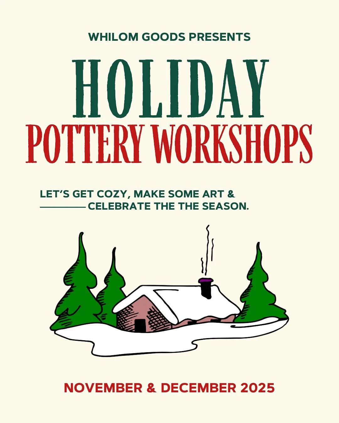 🎄Holiday workshop tickets are now available 🎄 I can&rsquo;t wait to decorate the studio &amp; get festive with all of you! (Find the link to purchase tickets in bio)

More info about the workshops can be found on the website but if you have any que