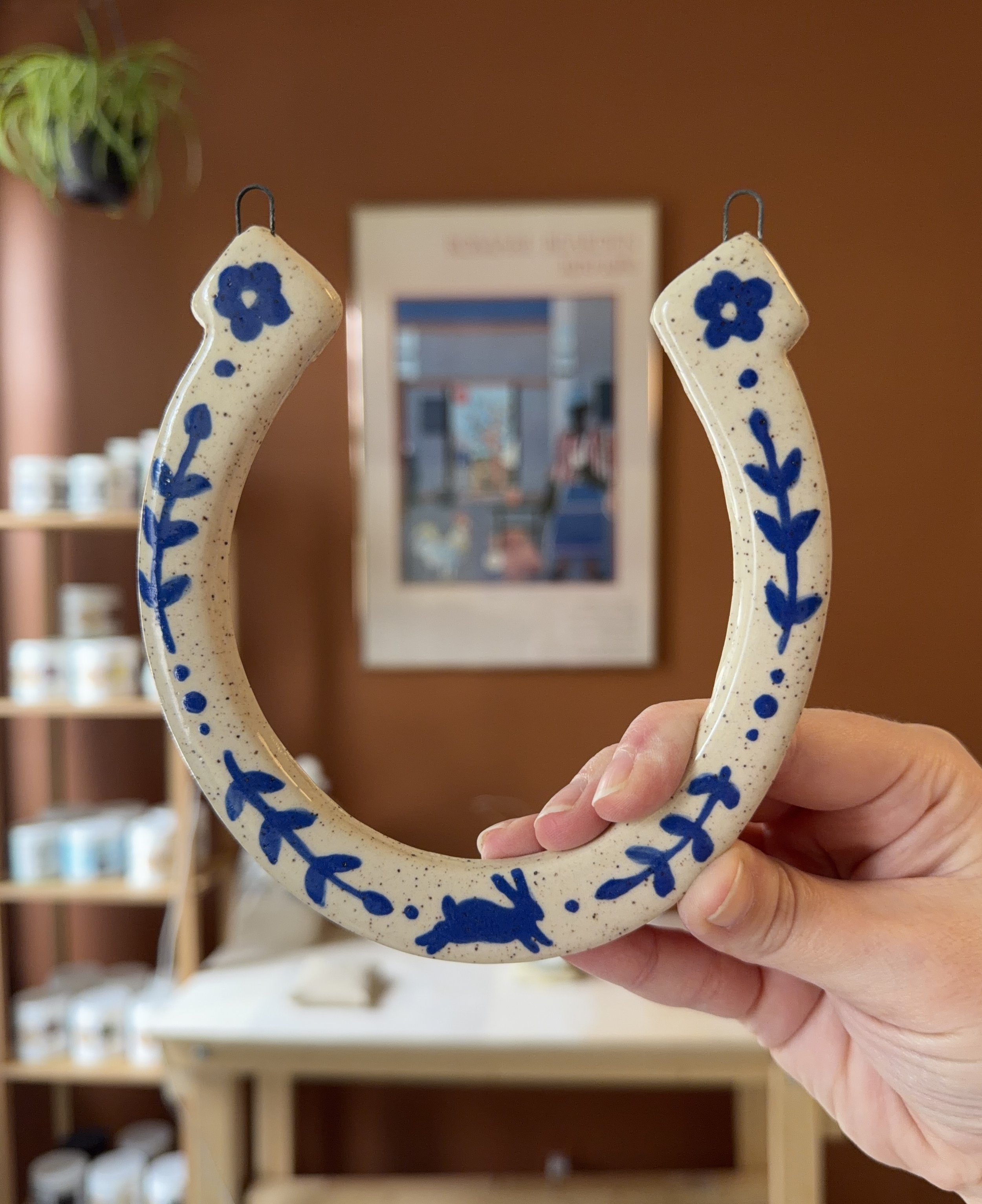 *Preorder* Good Luck Handpainted Ceramic Horseshoe (8)