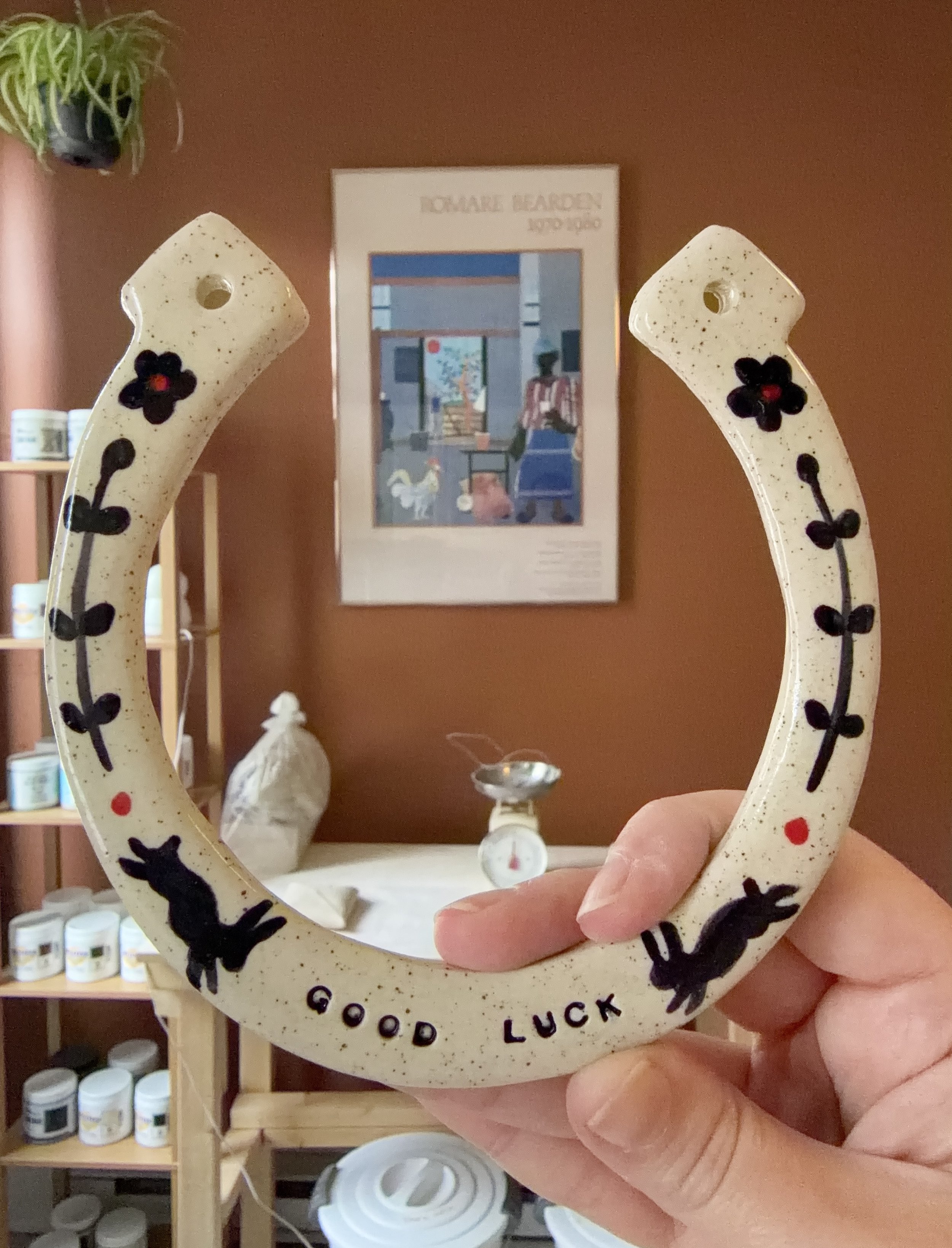 *Preorder* Good Luck Handpainted Ceramic Horseshoe (5)