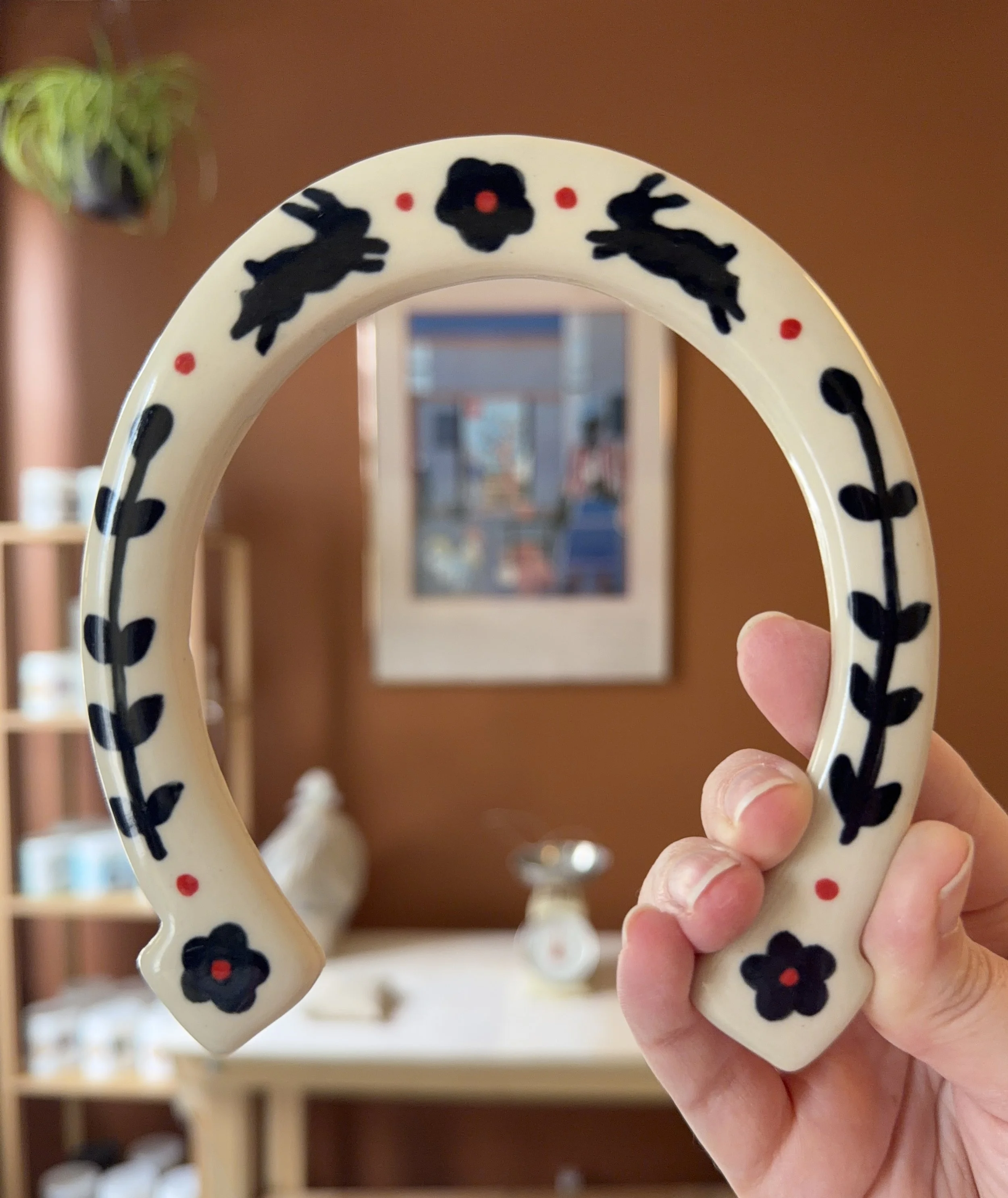 *Preorder* Good Luck Handpainted Ceramic Horseshoe (4)