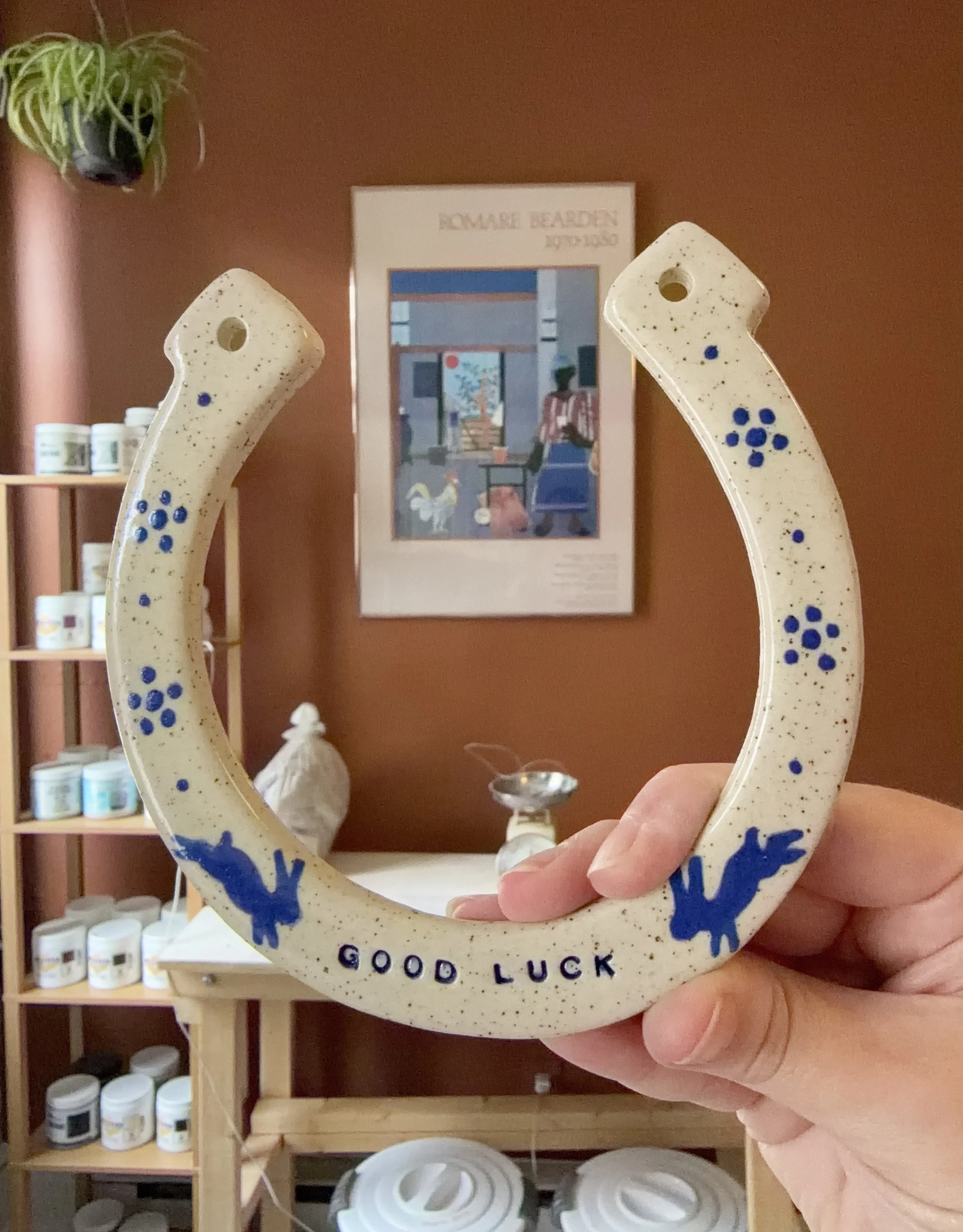 *Preorder* Good Luck Handpainted Ceramic Horseshoe (7)