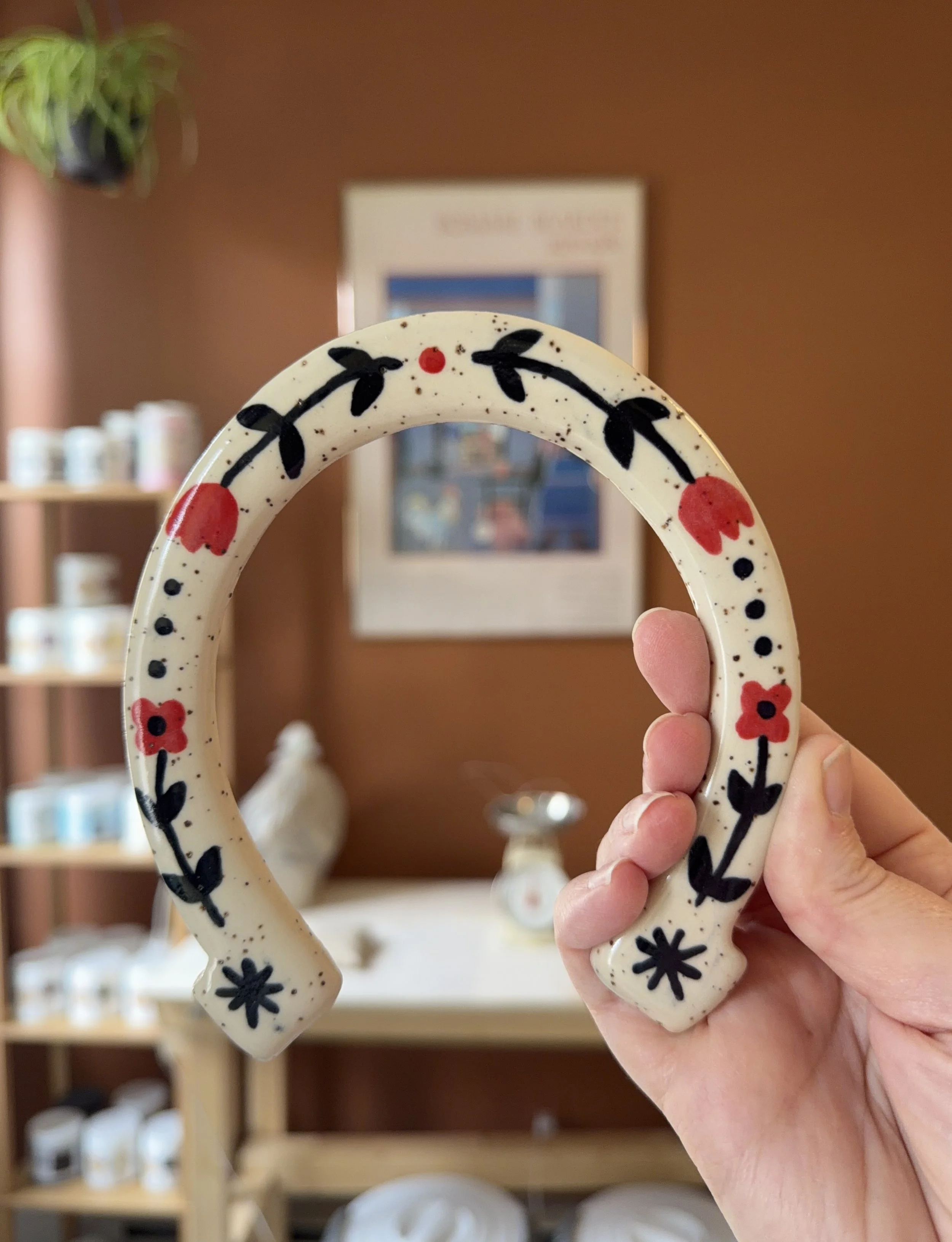 *Preorder* Good Luck Handpainted Ceramic Horseshoe (3)