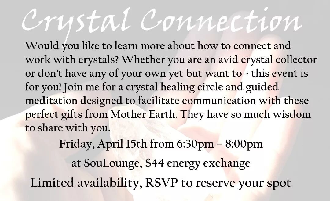 I am so delighted to be hosting a Crystal Connection event at the incredible @souloungespirit this month! 

Located at the base of the Estrella mountains, this venue is so magical 😍✨😍

We will be gathering together within a massive and extremely po