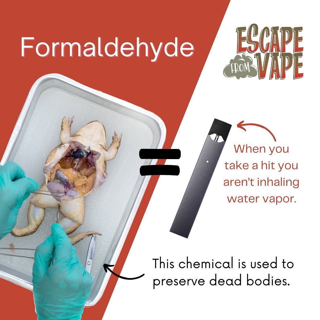 Formalde-huh??? This chemical has a very strong smell . 😳 If you&rsquo;ve ever dissected a frog in science class it might ring a bell! 🐸🔔 Formaldehyde has been proven to increase your risk of cancer and comes with a slew of other side effect inclu