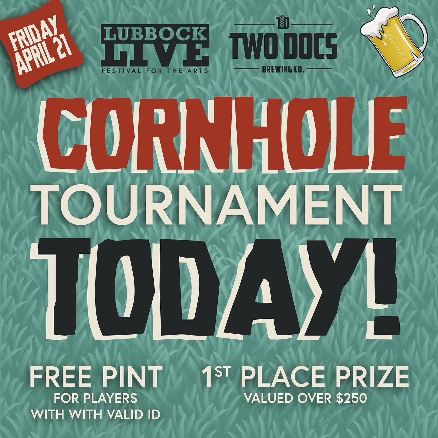 Tonight is the night! Come find out which team has the best cornhole players in the LBK! 🌽🕳️🤘

If your team hasn&rsquo;t registered yet, there&rsquo;s still time! You can register online at lubbocklivefestival.com or at the event!

Remember, playe