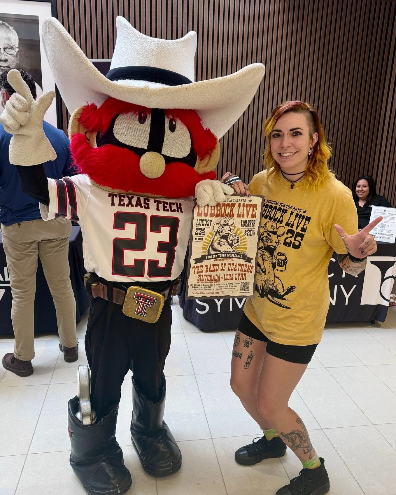 Even Raider Red can&rsquo;t wait for Lubbock Live Festival for the Arts this Saturday, August 23rd! 🎶 Join us at Two Docs Brewing Co. for a full day of live music, art, food trucks, and good vibes. Family-friendly and all-ages welcome! 🙌 Get your t