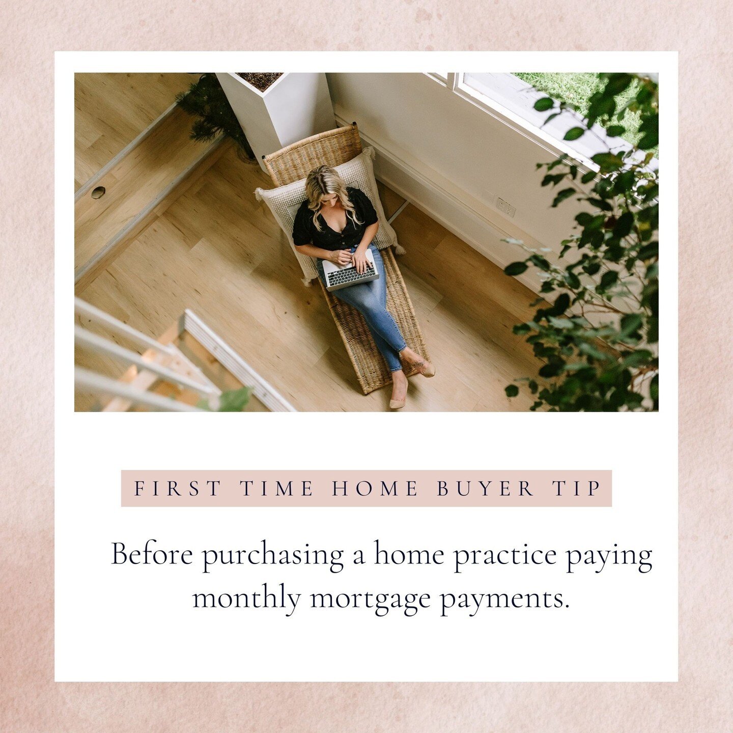 Home Buyer Tip! Practice makes perfect am I right? ⁠
⁠
So before purchasing a home practice paying a monthly mortgage before you buy! This will help you navigate how much you can actually afford and help you get used to this payment coming out of you