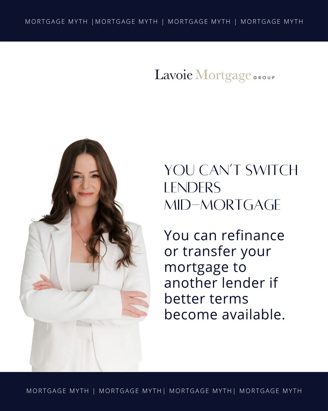 Think you&rsquo;re stuck with your mortgage mid-term? Think again! ⁠
⁠
You can refinance or transfer your mortgage to another lender if better terms become available. Switching lenders can save you money, reduce your interest rate, or give you more f