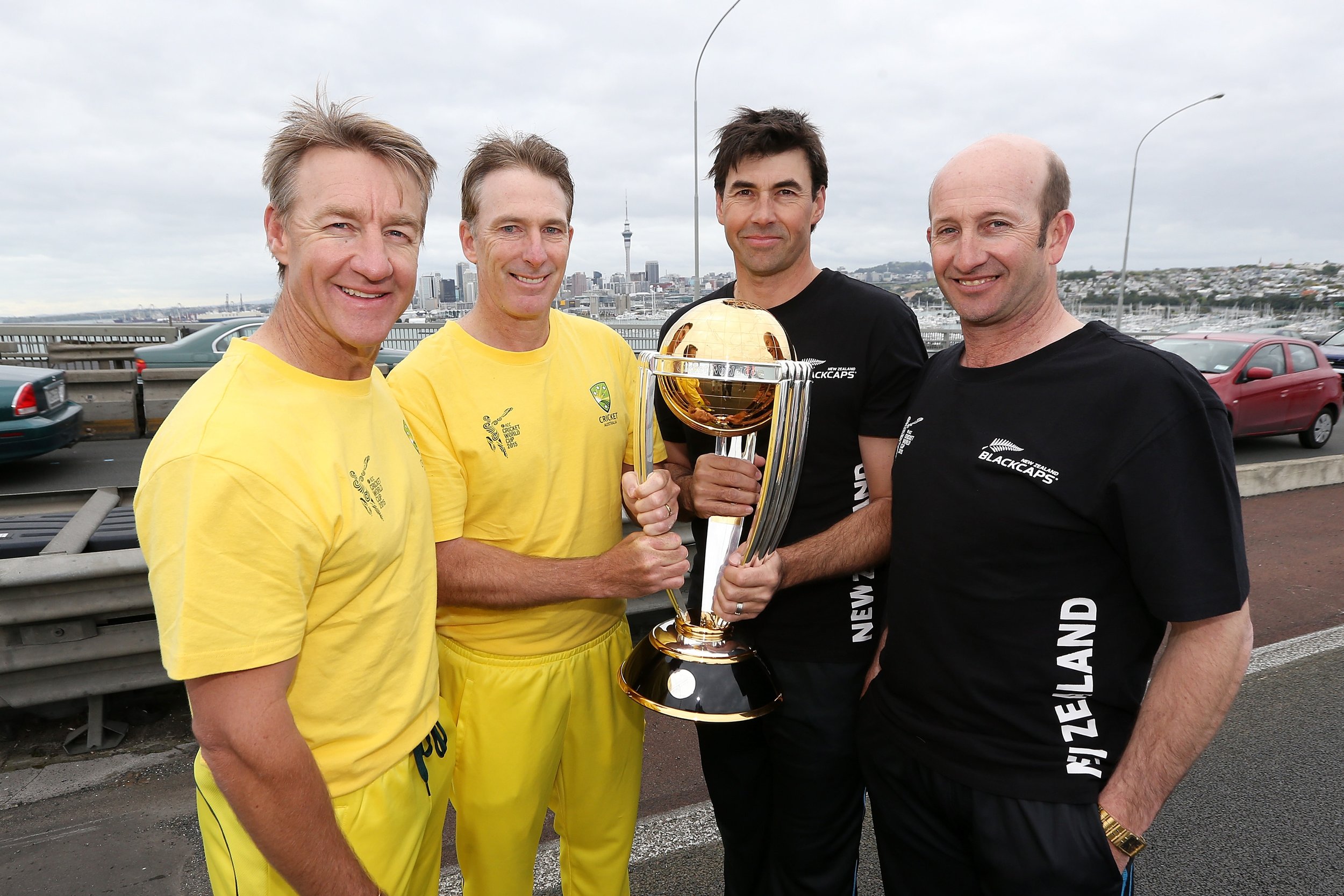 PR event on the Harbour Bridge with NZ and AU cricket superstars