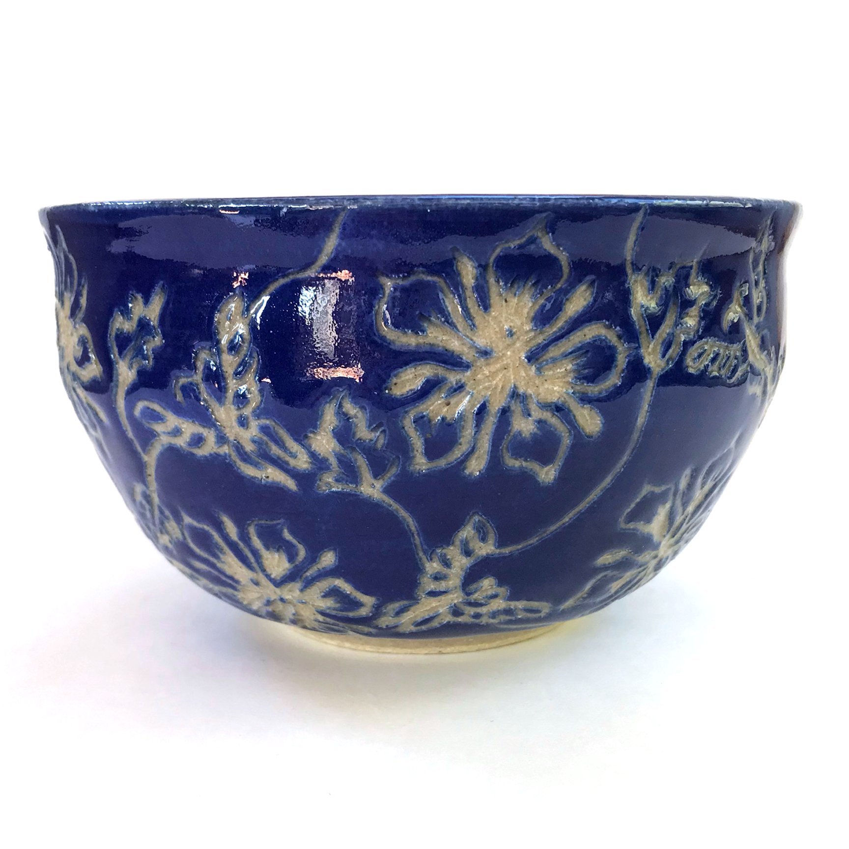 Sgraffito floral bowl