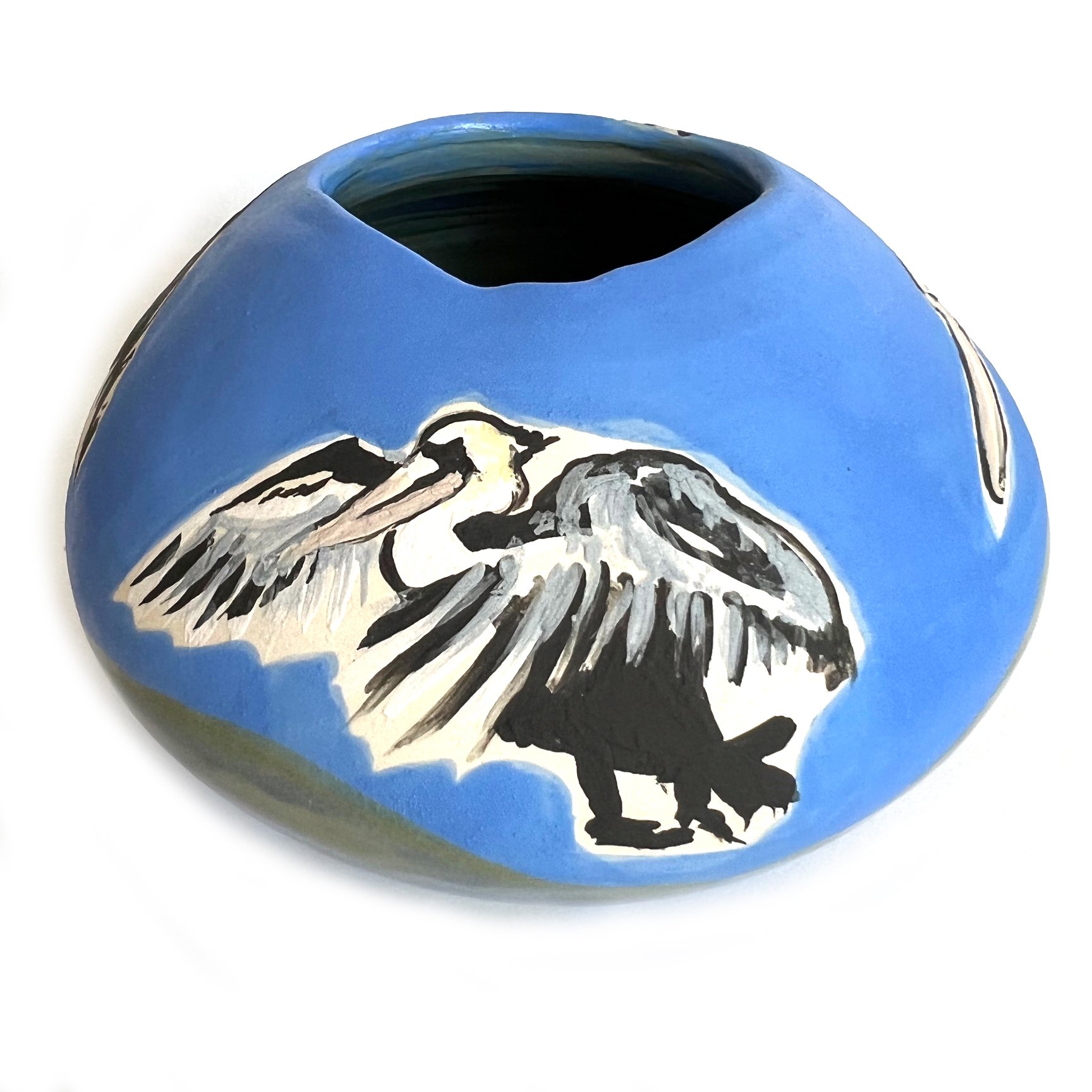 Flying Pelicans Vase