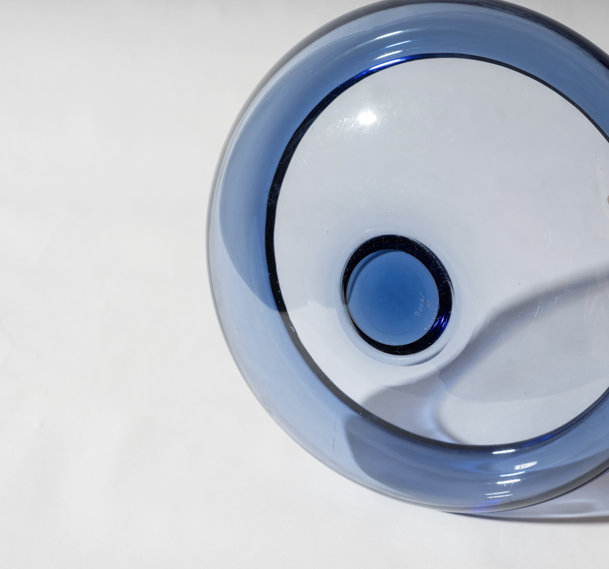 Blue Glass Bowl by Per Lutken for Holmegaard Denmark