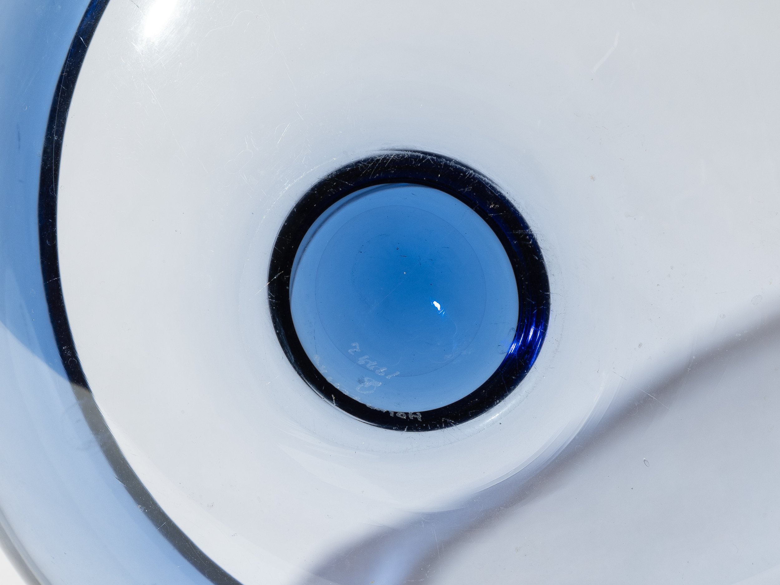Blue Glass Bowl by Per Lutken for Holmegaard Denmark