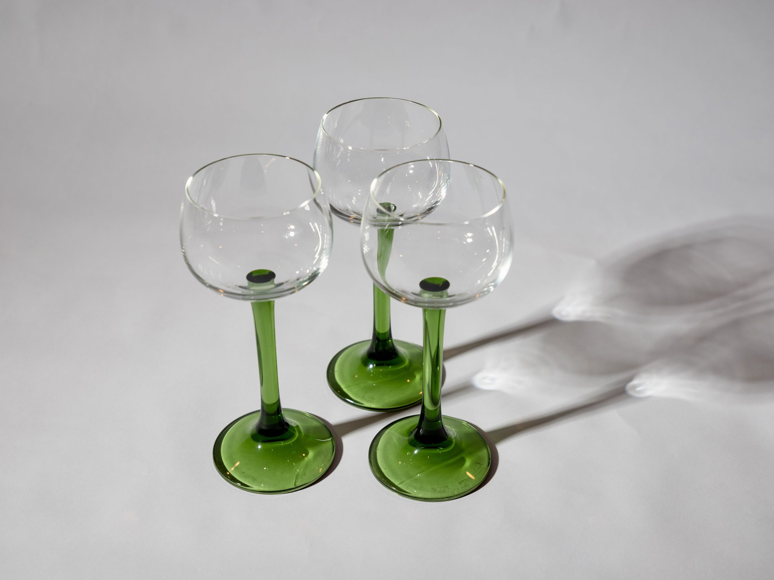 Luminarc Green Stemmed Wine Glasses