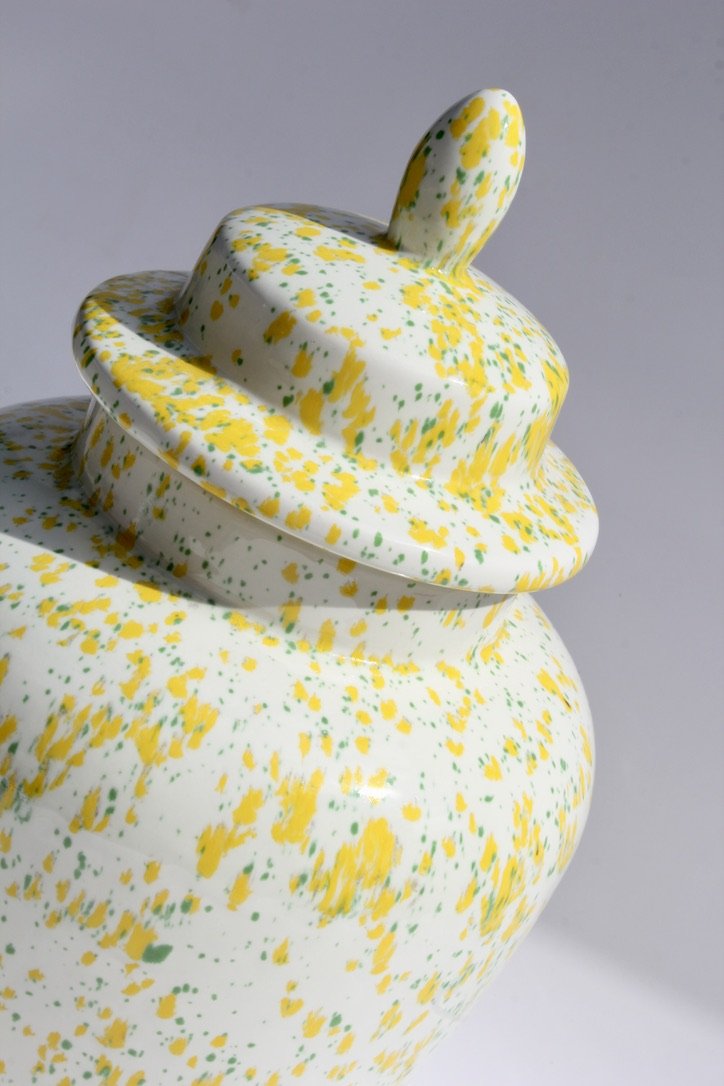 Ceramic Multi Color Speckled Jar