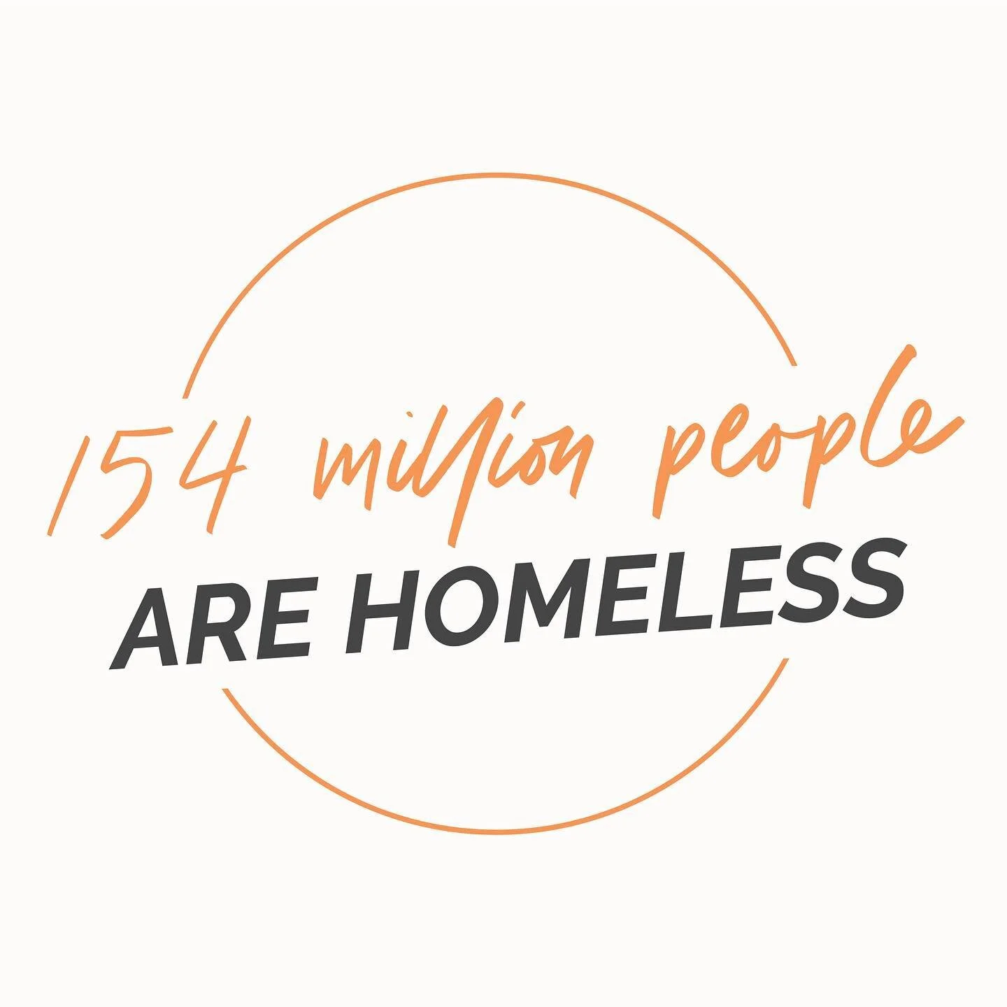 &quot;It's estimated that about two percent of the world's population is homeless. Two percent - it doesn't sound like much, but when you do the math, that's nearly 154 million people living on the street, in temporary dwellings, at refugee camps, an