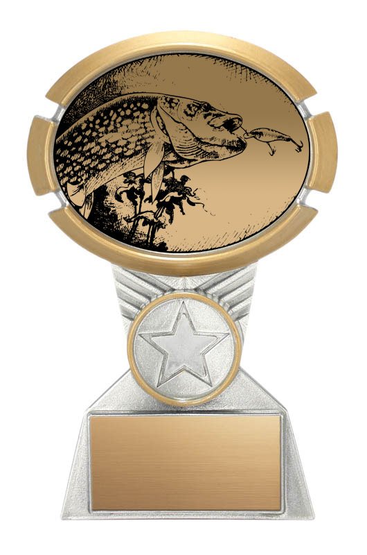 Custom Impact Silver/Gold Fishing Trophy — Trophy Kingdom - Most Trusted  Trophy Store In Canada