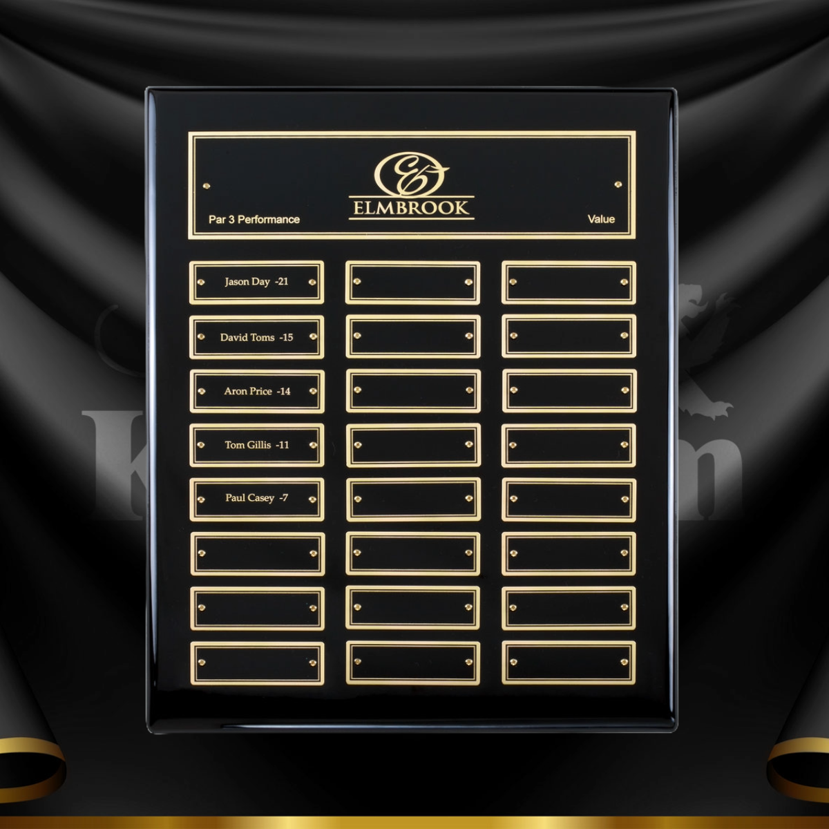 Perpetual Plaque Background Rosewood Piano Finish Perpetual Plaque 24