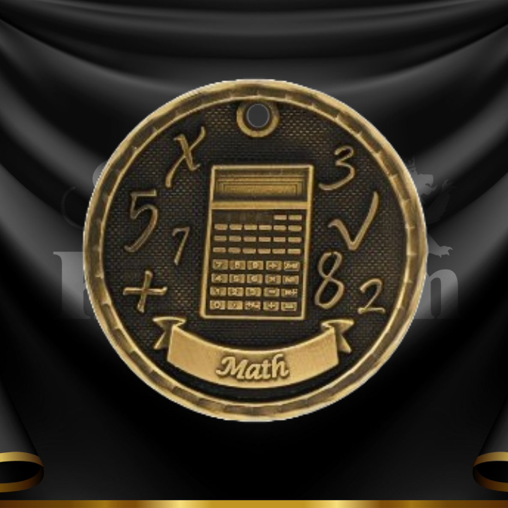 Antique 3D Math Medal — Trophy Kingdom - Most Trusted Trophy Store In ...