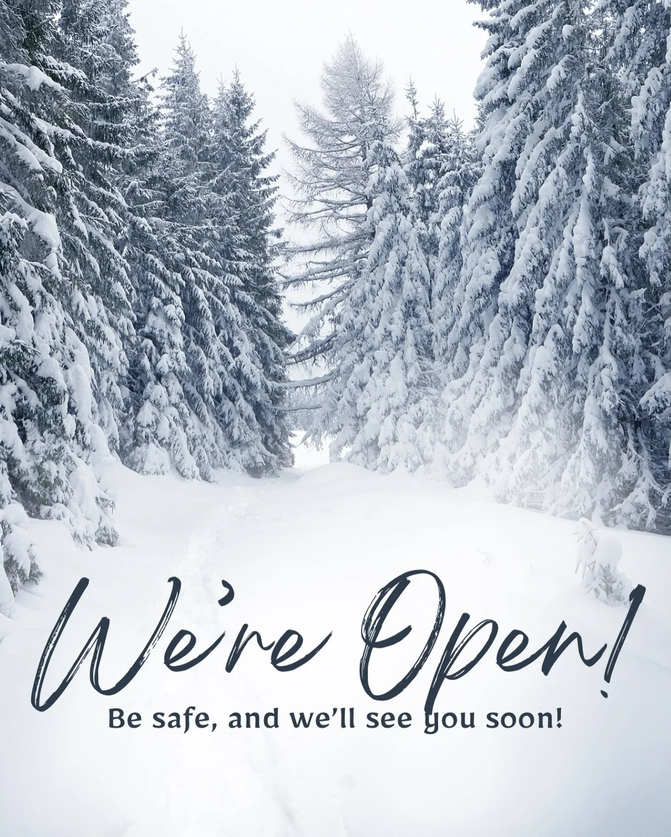 ❄️ ☃️ Hope everyone enjoyed their snow day yesterday! We&rsquo;re shoveling out and getting to work..see you soon!