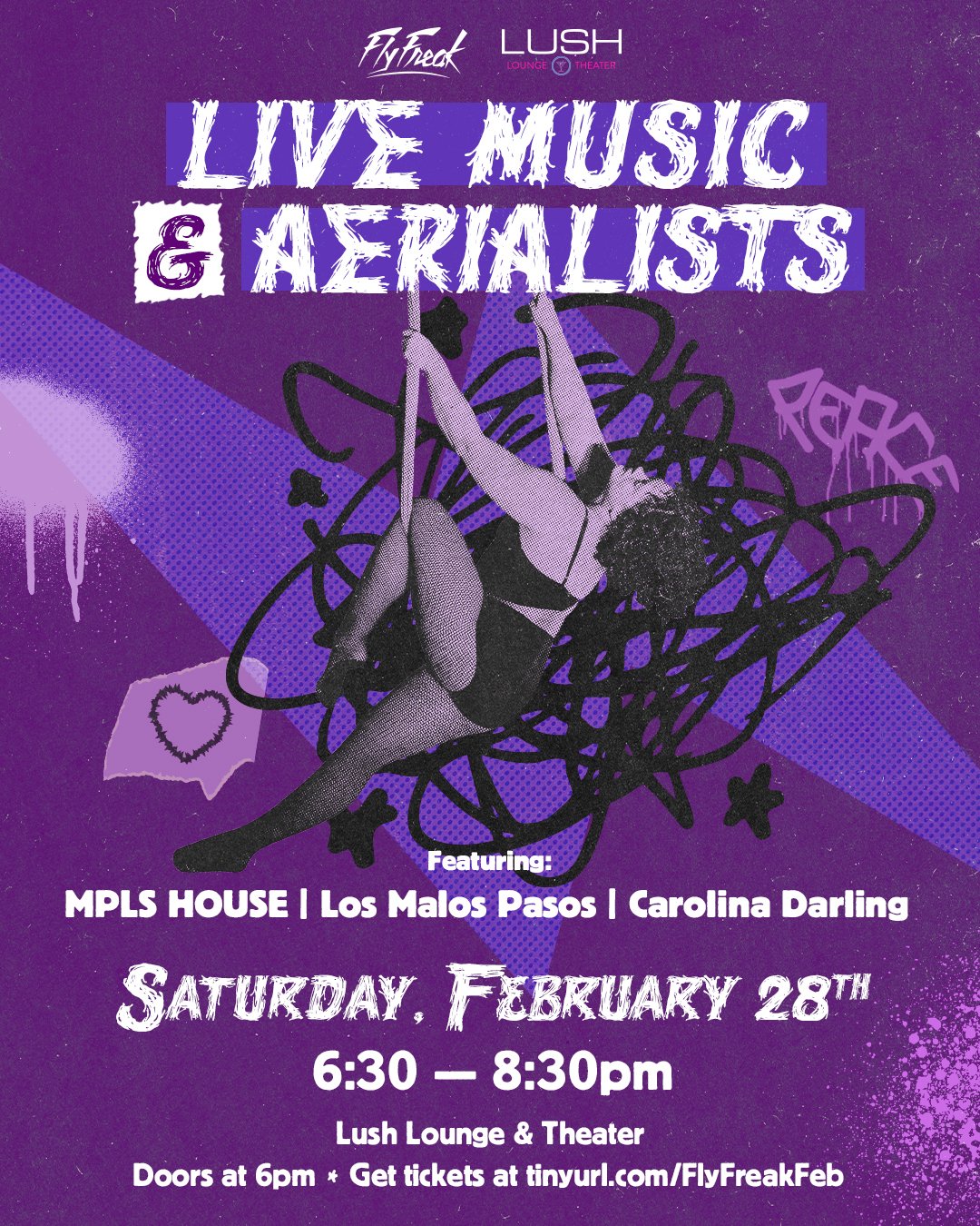 Live at Lush: MPLS House, Los Malos Pasos, Carolina Darling &amp; Fly Freak Aerialists