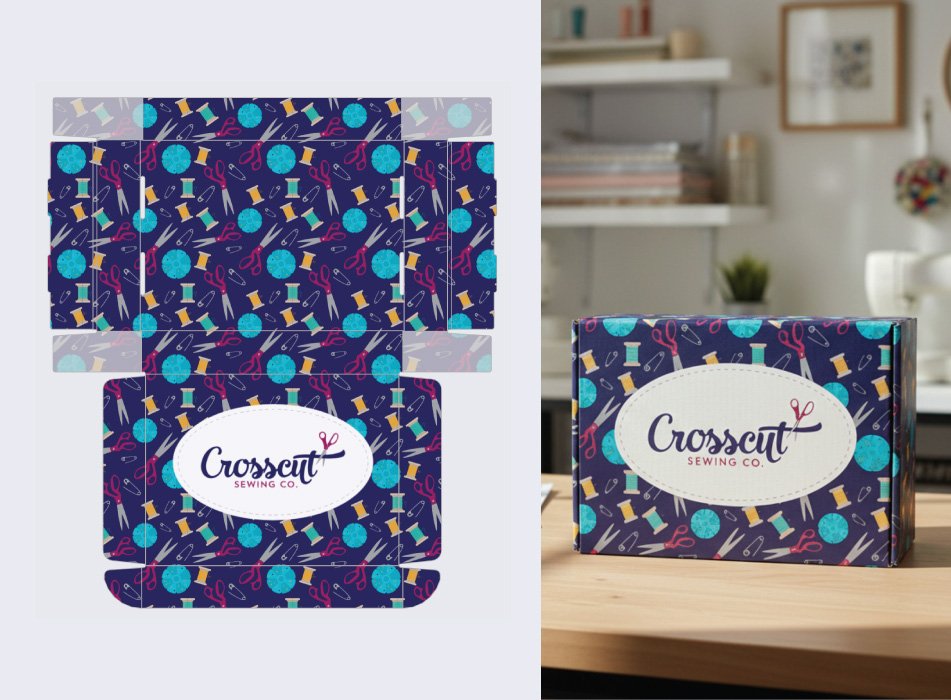 Package design for 12" x 9" mailer boxes.